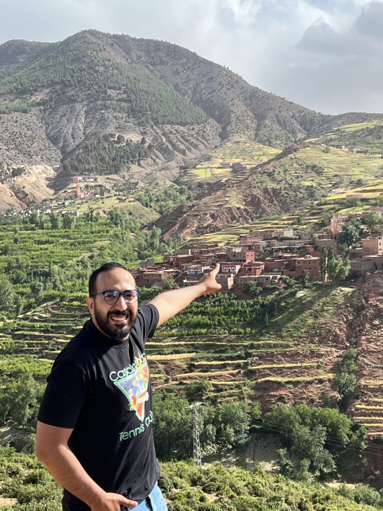 mountain tour guide enjoying the scenic atlas mountains in morocco